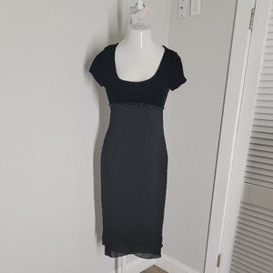 Nikki Originals Vintage Classy Formal Midi Dress ~ Sz 8 ~ Navy Blue ~ Lined